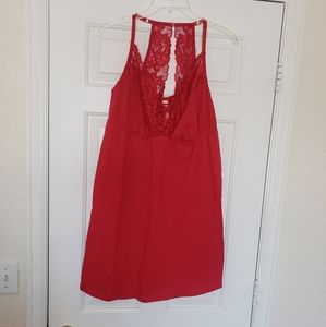 Red Pajama Babydoll with Lace